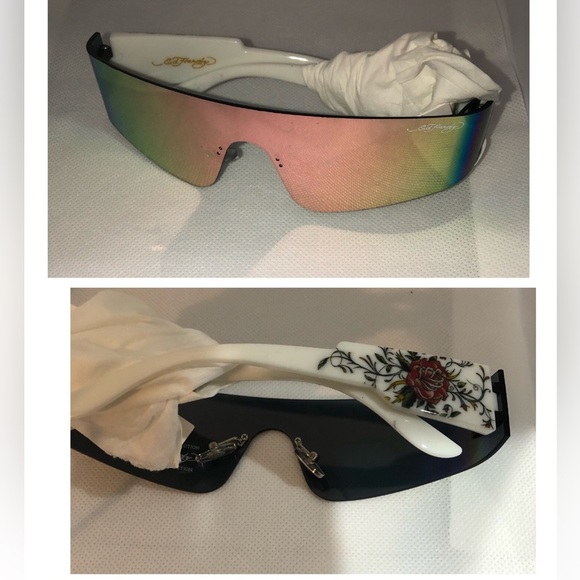 Ed Hardy frameless reflective futuristic love kills slowly shield sunglasses new main image 8